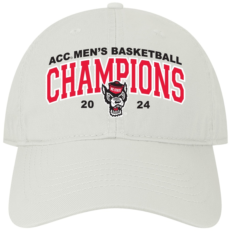 NC State Wolfpack 2024 ACC Men’s Basketball Champions White Relaxed Fit Adjustable Hat