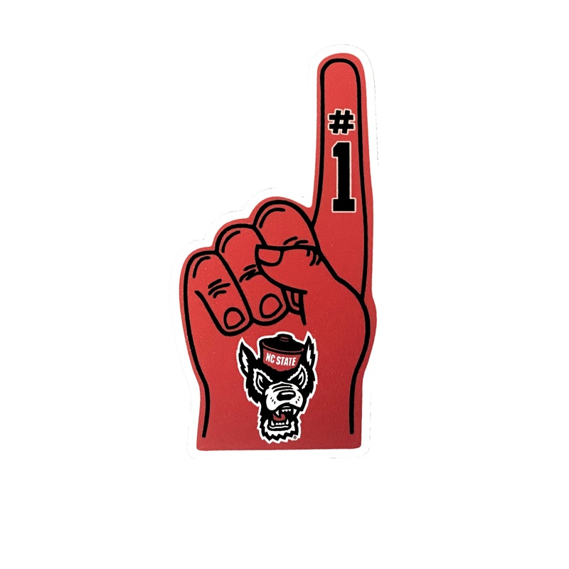 NC State Wolfpack 3.5 #1 Finger Rugged Sticker