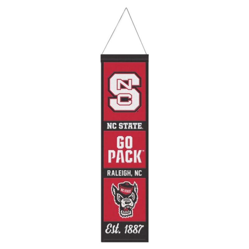 NC State Wolfpack 8×32 Go Pack Wool Banner