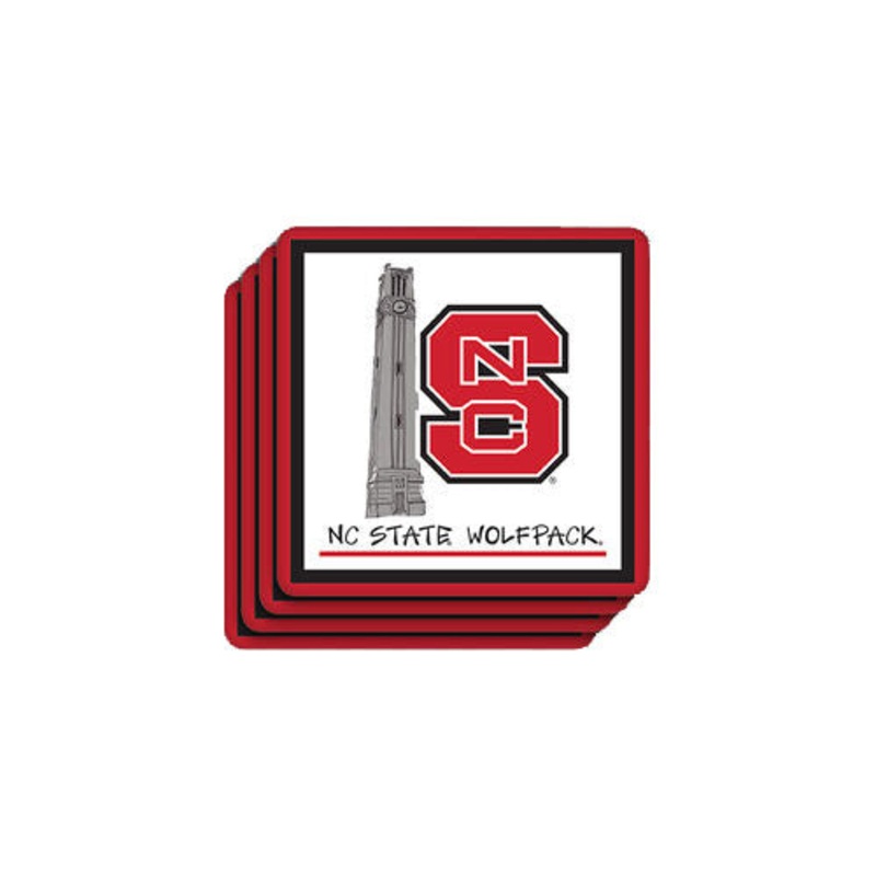 NC State Wolfpack Bell Tower 4-pack Stone Coaster Set