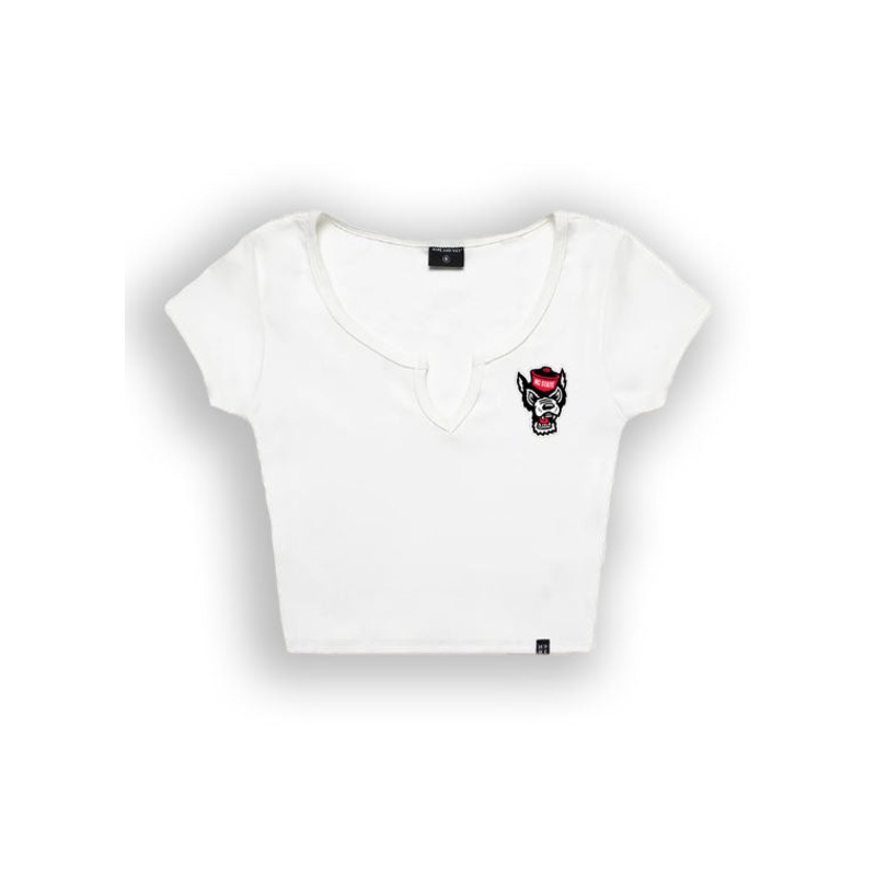 NC State Wolfpack Hype & Vice Women’s White Wolfhead Cali Tee