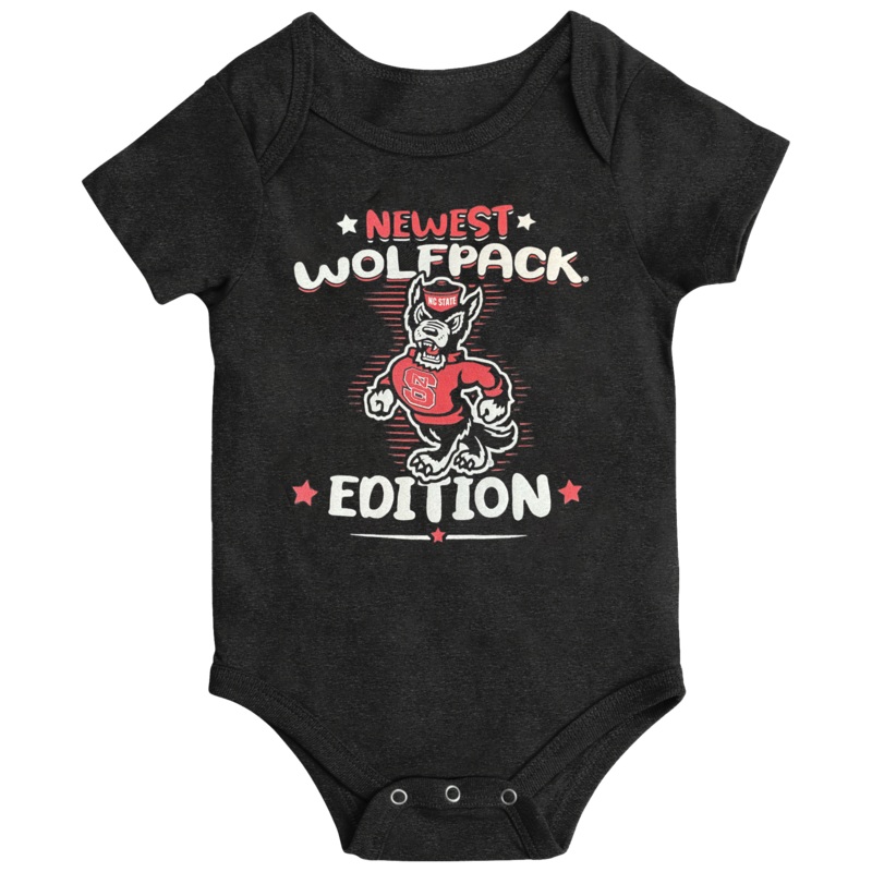 NC State Wolfpack Infant Heathered Black Newest Wolfpack Edition Heather Black Onesie