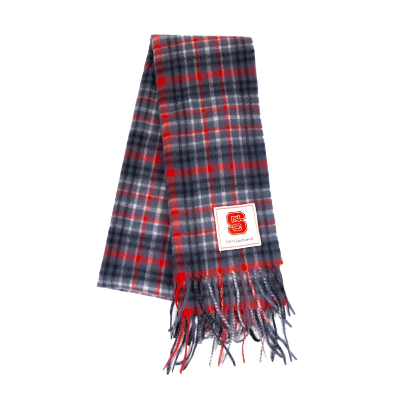 NC State Wolfpack Lambswool Tartan Plaid Scarf
