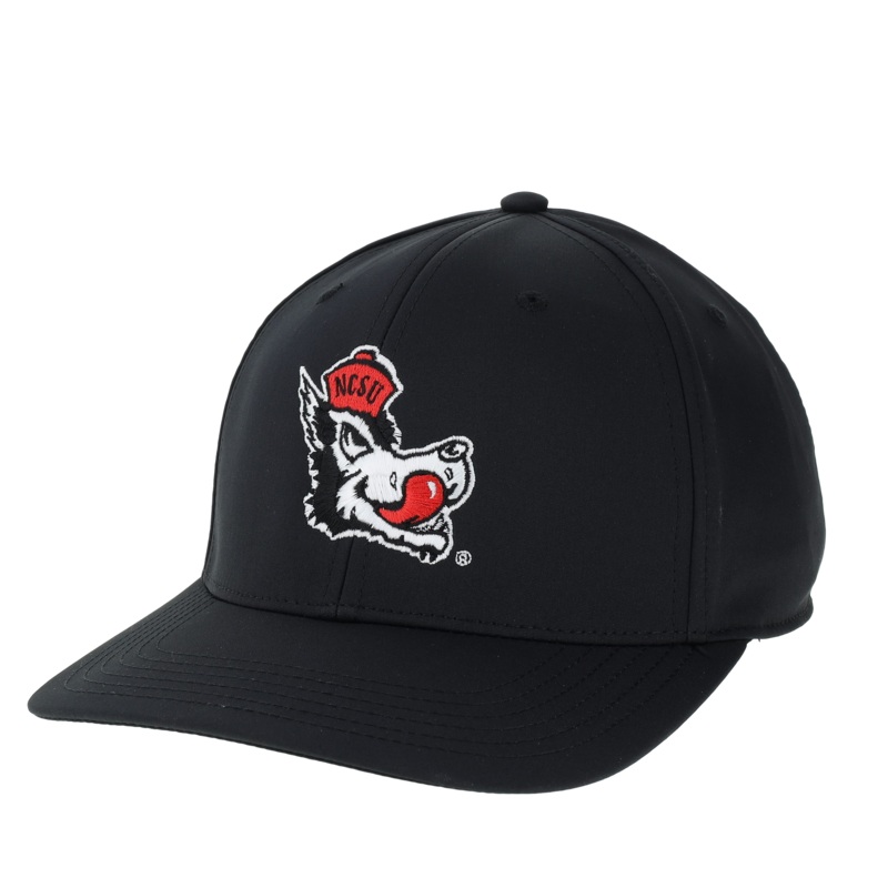 NC State Wolfpack Legacy Black Slobbering Wolf Back 9 Stretch Fit Hat