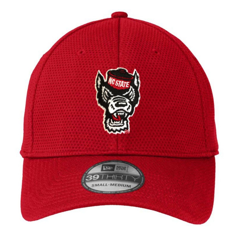 NC State Wolfpack New Era 39Thirty Red Wolfhead Mesh Fitted Hat