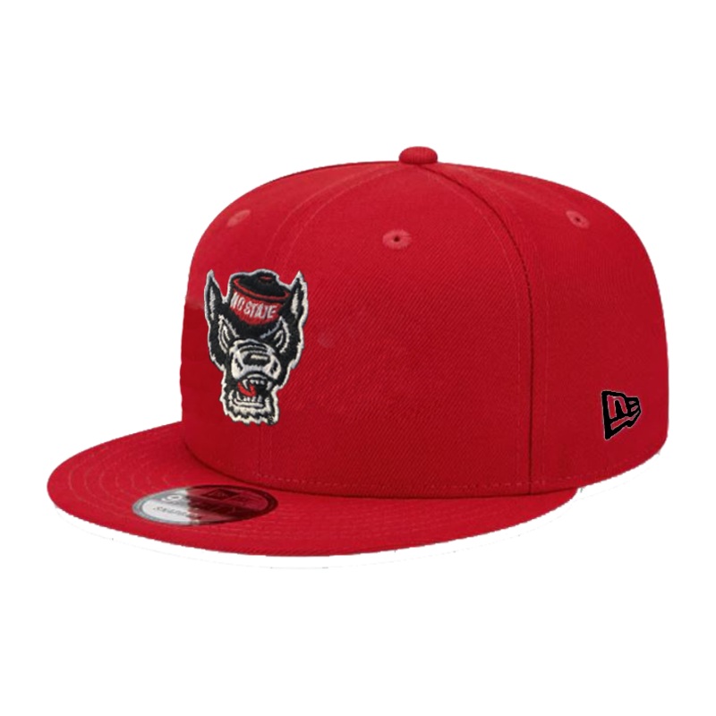 NC State Wolfpack New Era 9Fifty Red Wolfhead Flatbill Adjustable Hat