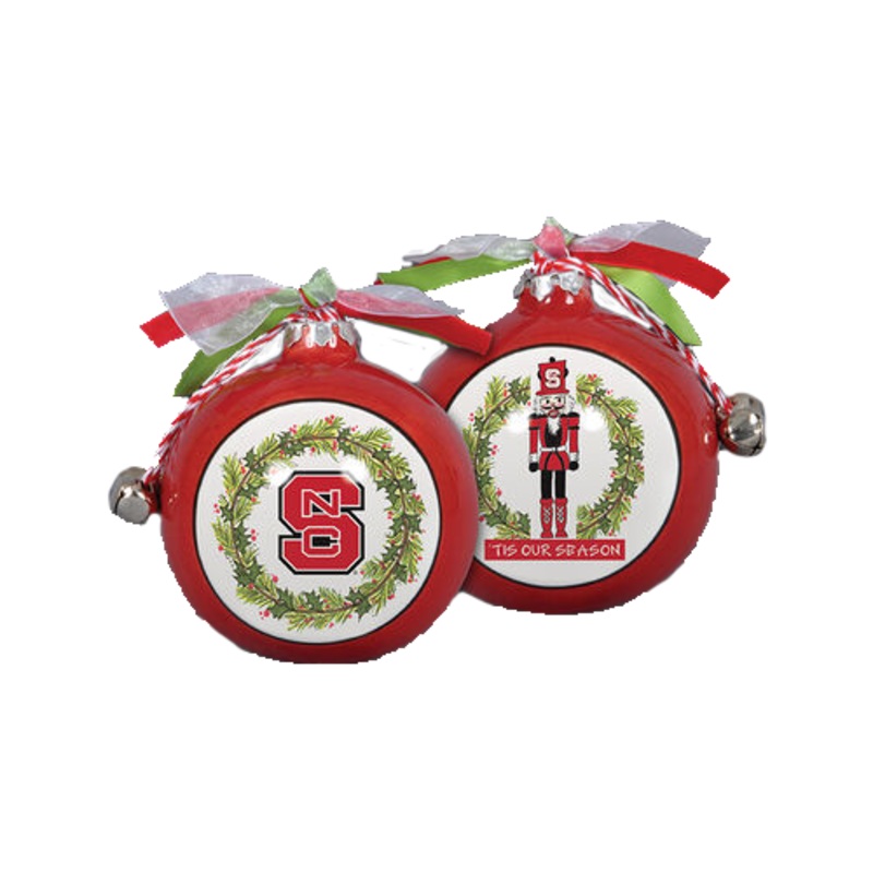 NC State Wolfpack Nutcracker Bells and Ribbon Ornament