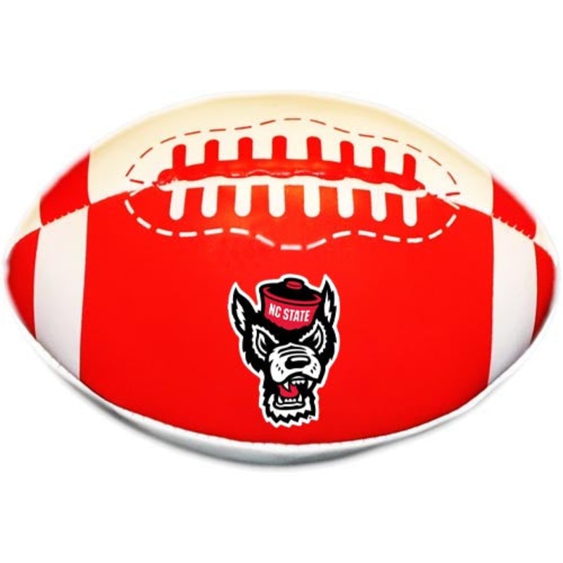 NC State Wolfpack Red and White 4 Wolfhead Poly Football