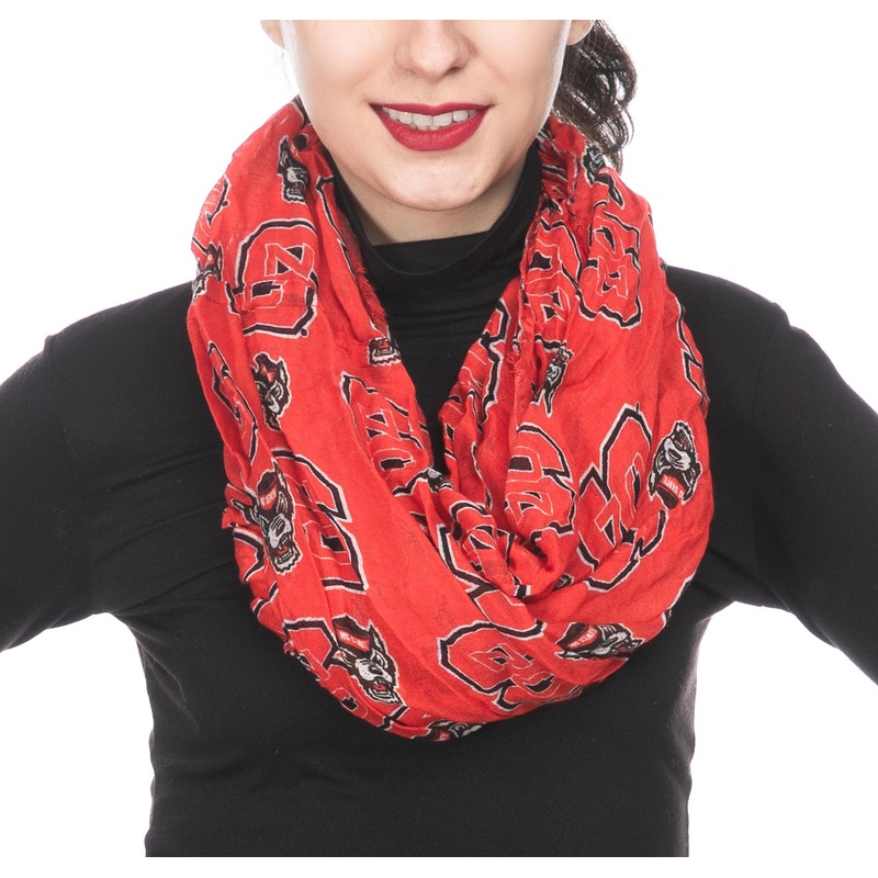 NC State Wolfpack Red Wolfhead and Block S Infinity Scarf