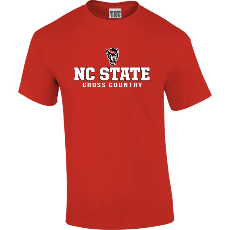 NC State Wolfpack Red Wolfhead Cross Country T-Shirt