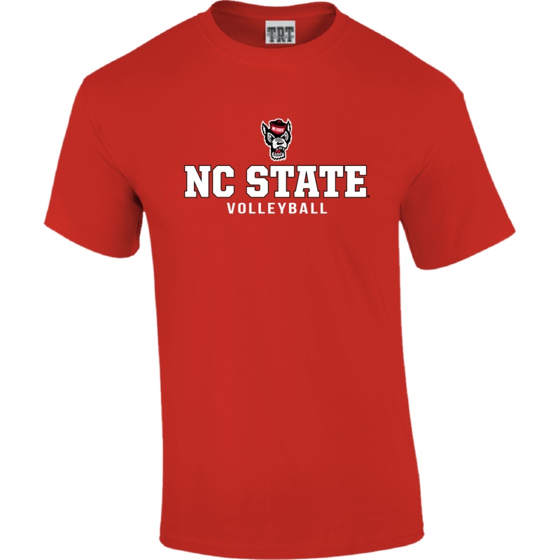 NC State Wolfpack Red Wolfhead Volleyball T-Shirt