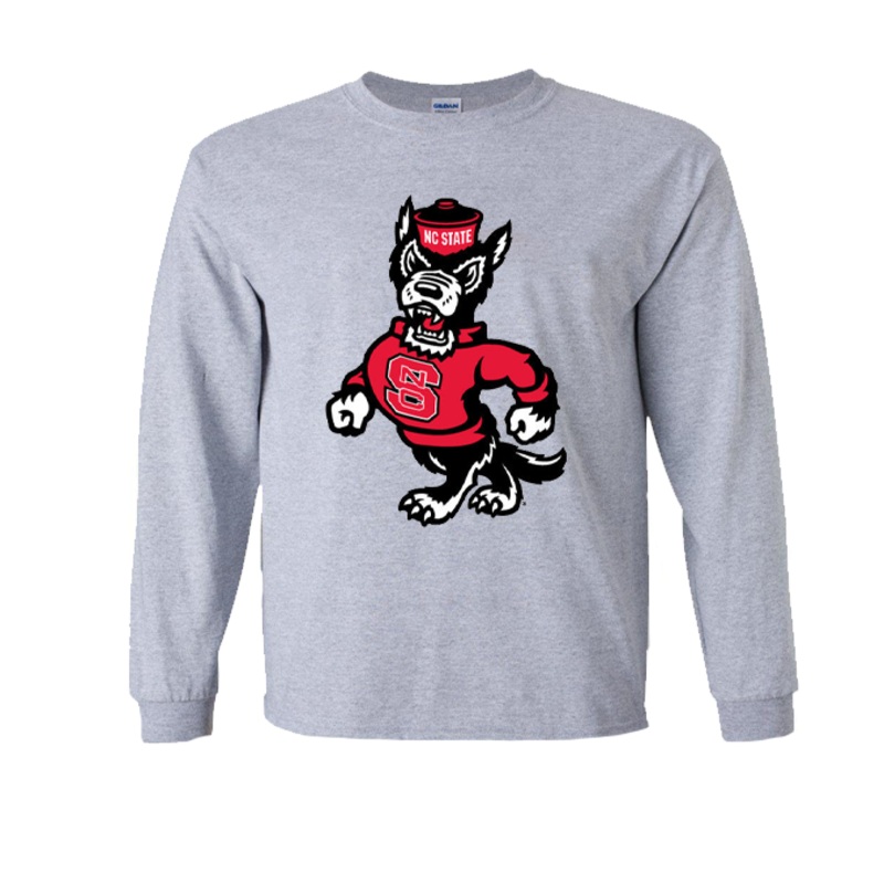 NC State Wolfpack Toddler Grey Strutting Wolf Long Sleeve T-Shirt