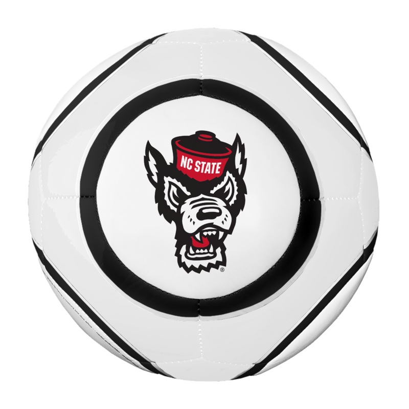 NC State Wolfpack White Wolfhead Official Size Soccer Ball