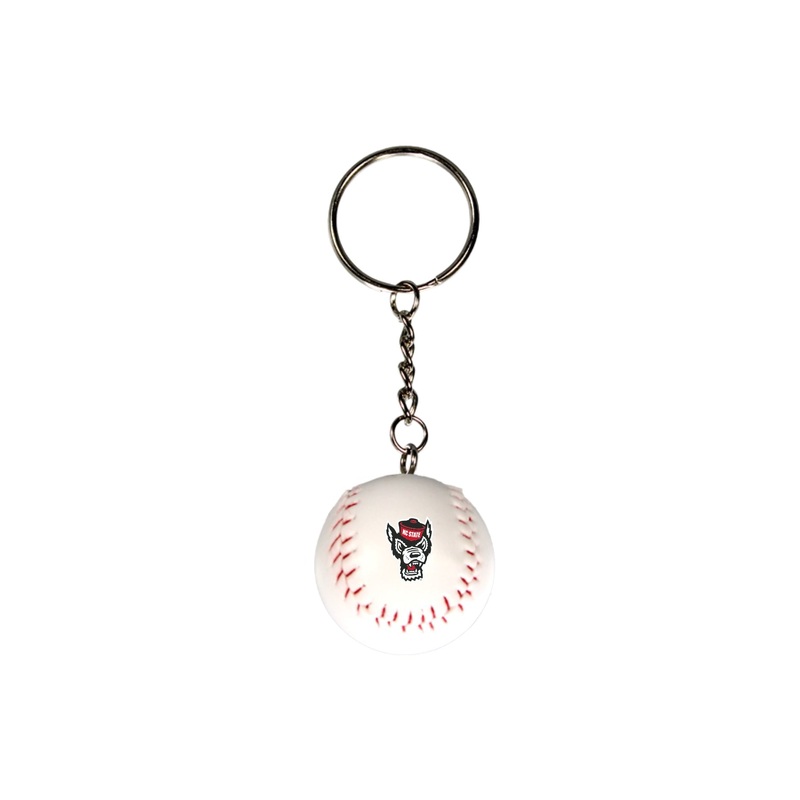 NC State Wolfpack Wolfhead Baseball Keychain