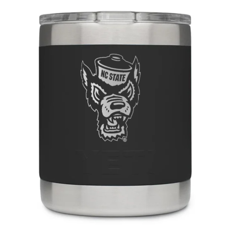 NC State Wolfpack Yeti Black Wolfhead 10oz. Lowball