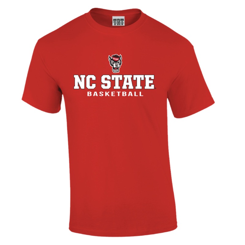 NC State Wolfpack Youth Red Wolfhead Basketball T-Shirt