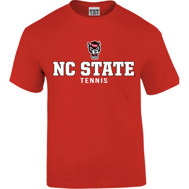 NC State Wolfpack Youth Red Wolfhead Tennis T-Shirt