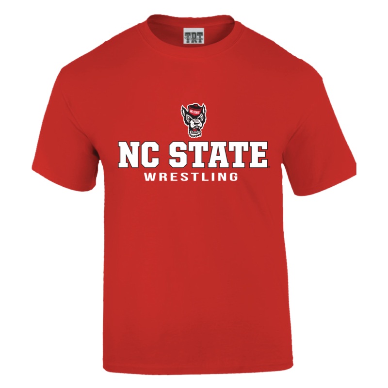 NC State Wolfpack Youth Red Wolfhead Wrestling T-Shirt