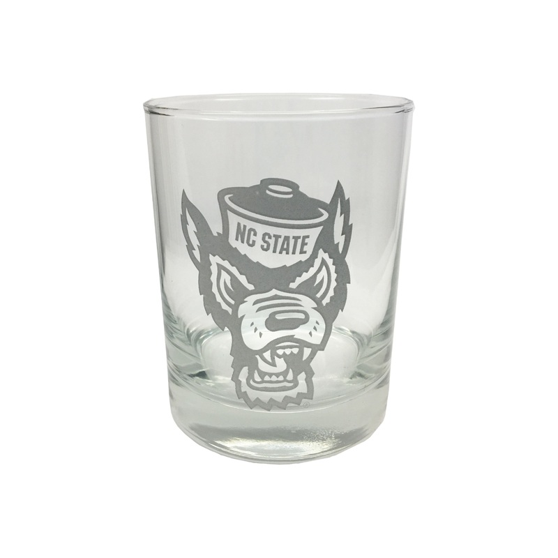 NC State Wolfpack 14oz. Wolfhead Old Fashion Glass