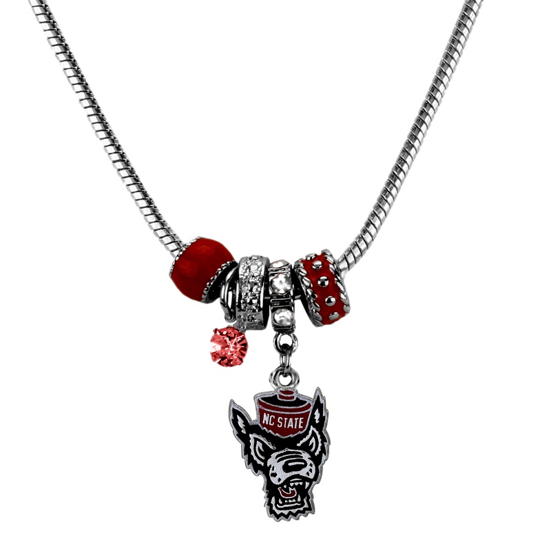 NC State Wolfpack 18 MVP Wolfhead Necklace