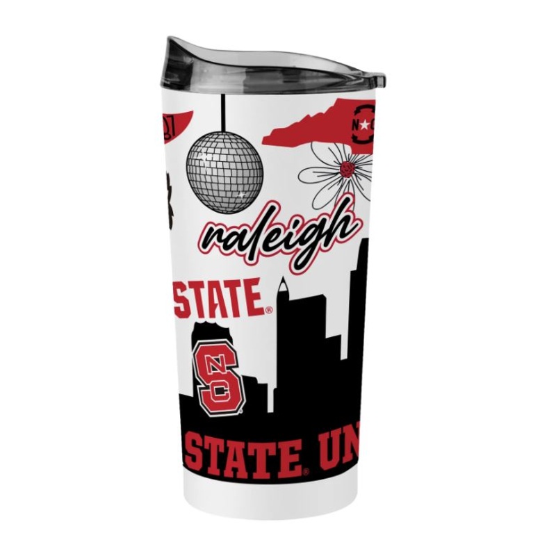 NC State Wolfpack 20 oz White Native Powder Coated Tumbler