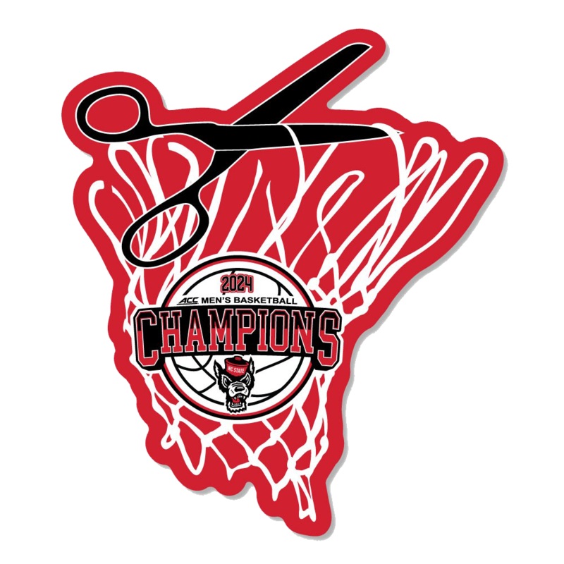 NC State Wolfpack 2024 Men’s ACC Basketball Champion Net w/ Scissors Decal