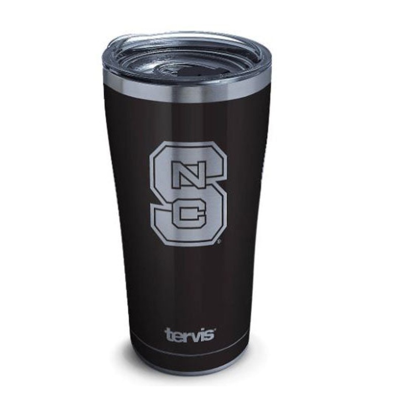 NC State Wolfpack 20oz Black Stainless Steel Roots Tervis w/ Slider Lid