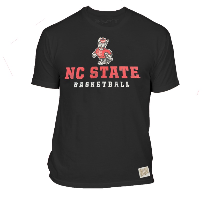 NC State Wolfpack Black Strutting Wolf Basketball T-Shirt