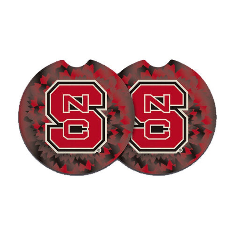 NC State Wolfpack Block S Tie Dye Car Coaster (2-Pack)