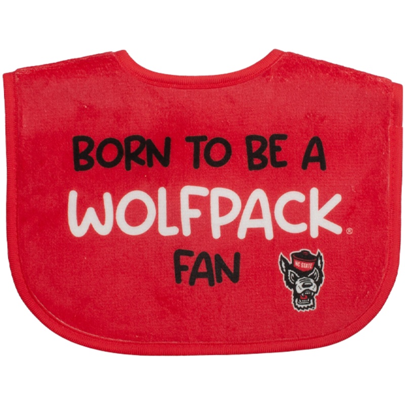 NC State Wolfpack Born To Be a Wolfpack Fan Printed Baby Bib