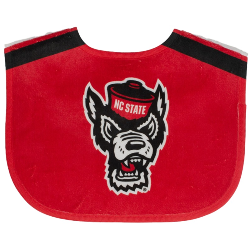 NC State Wolfpack Jersey Stripe Printed Baby Bib