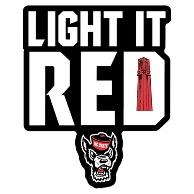 NC State Wolfpack Light It Red Rugged Sticker