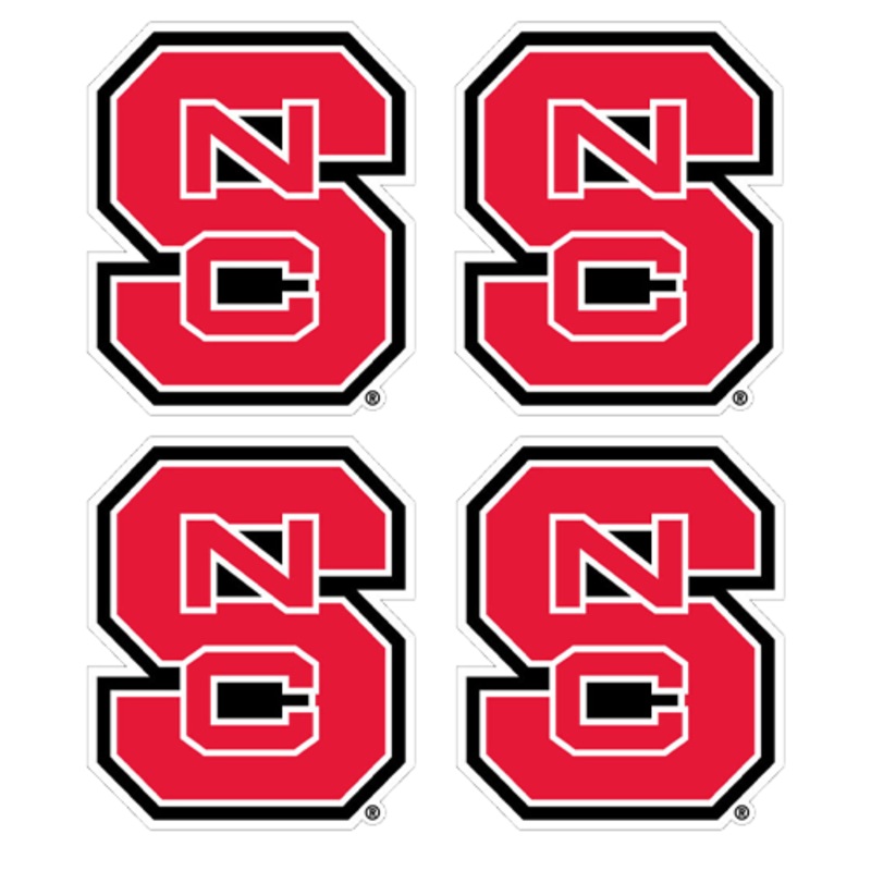 NC State Wolfpack Mini Block S Decal- 4 Pack