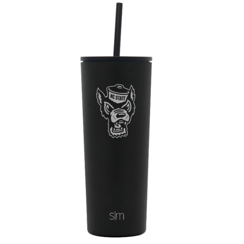 NC State Wolfpack Simple Modern 24 oz Black Wolfhead Classic Tumbler
