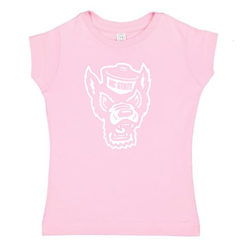 NC State Wolfpack Youth Pink Wolfhead T-Shirt