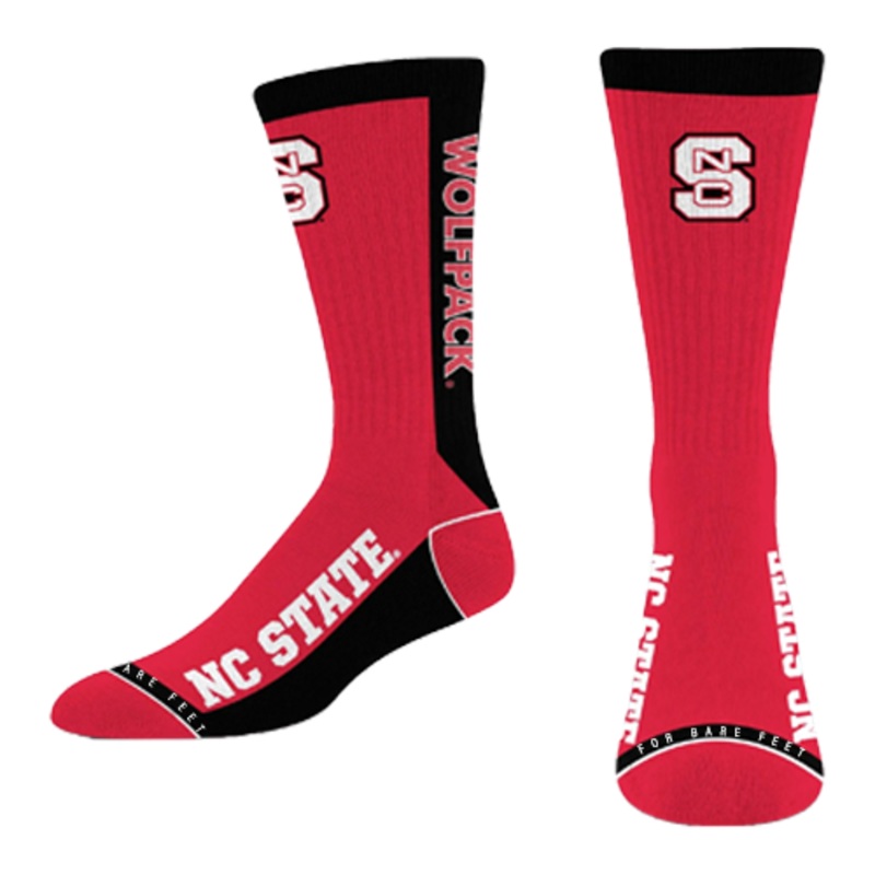 NC State Wolfpack Youth Red/Black Block S MVP Socks