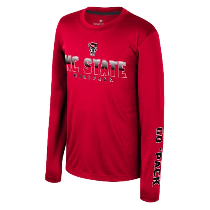 NC State Wolfpack Youth Red Long Sleeve Performance T-shirt