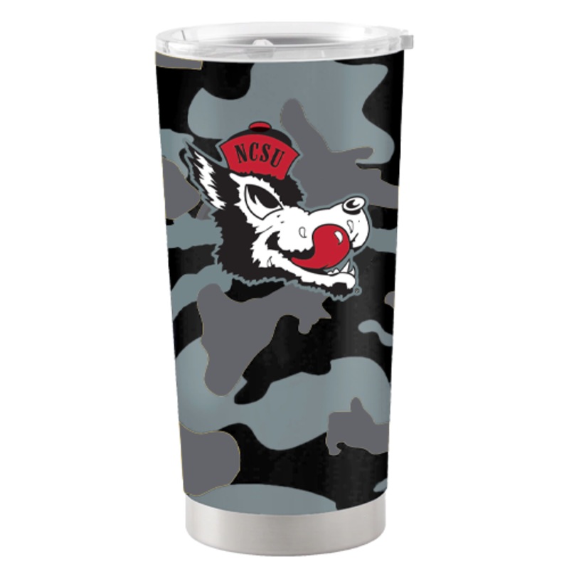 NC State Wolfpack 20oz. Slobbering Wolf Camo Stainless Tumbler