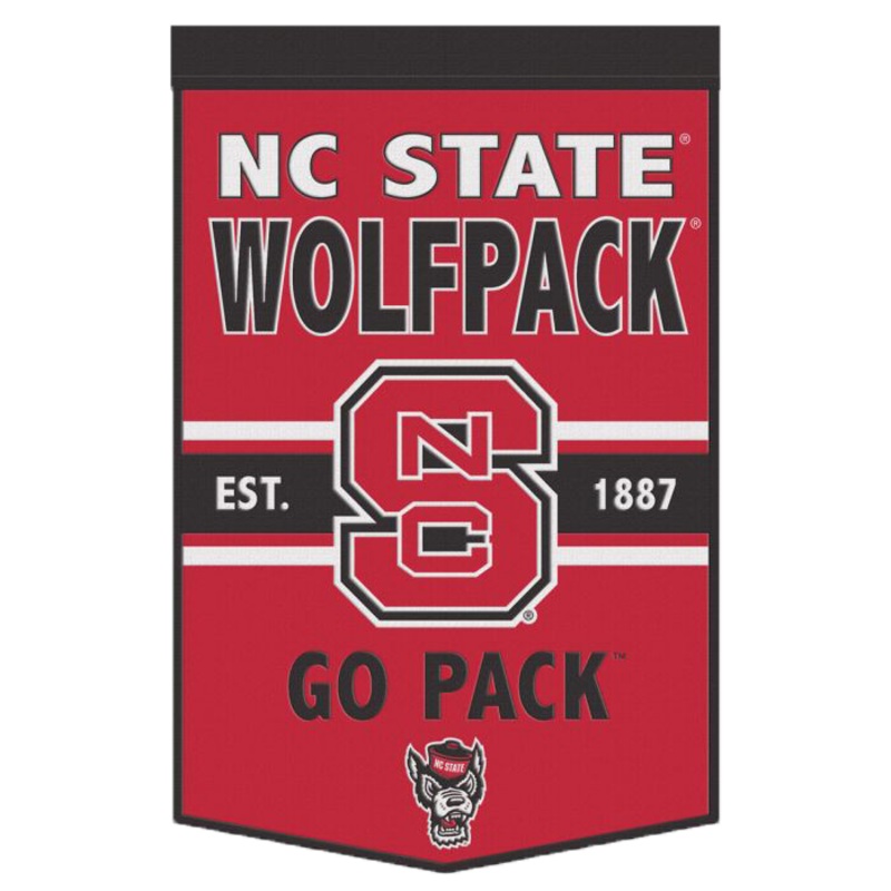 NC State Wolfpack 24×38 Established 1887 Block S Wool Banner