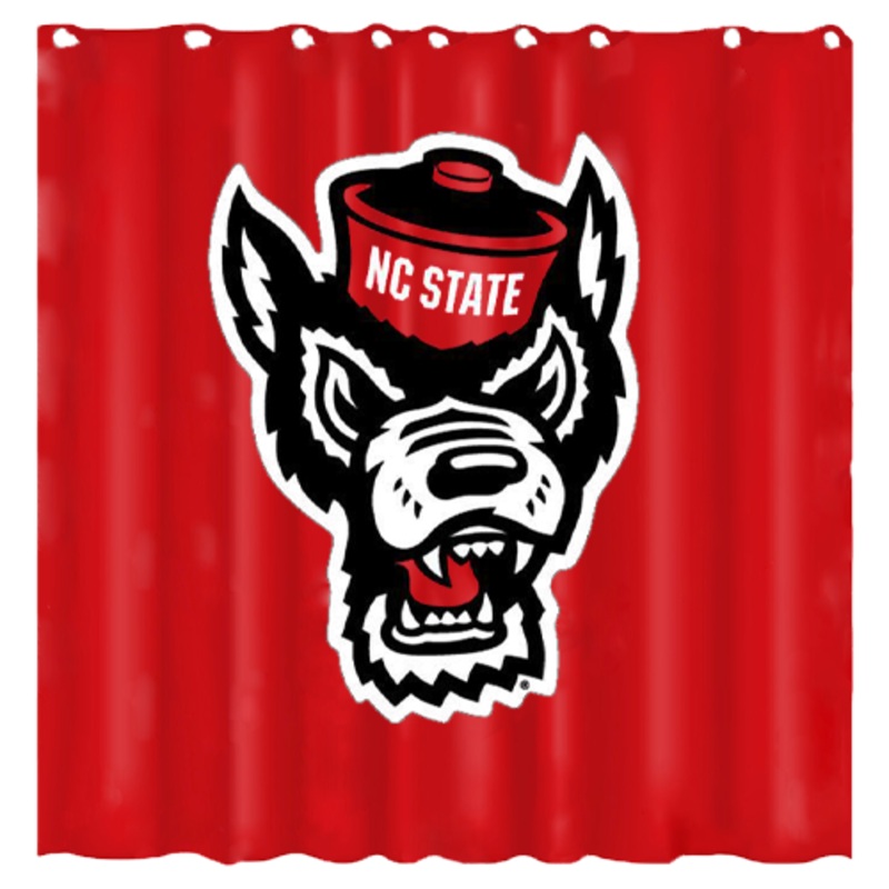 NC State Wolfpack 6’x6′ Red Wolfhead Shower Curtain