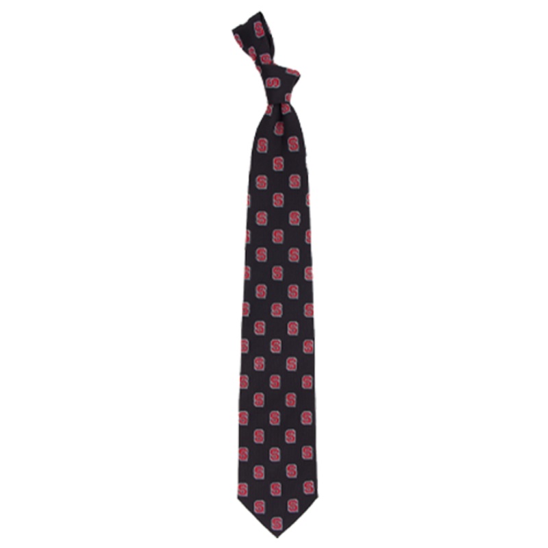 NC State Wolfpack Black Block S Echo Tie