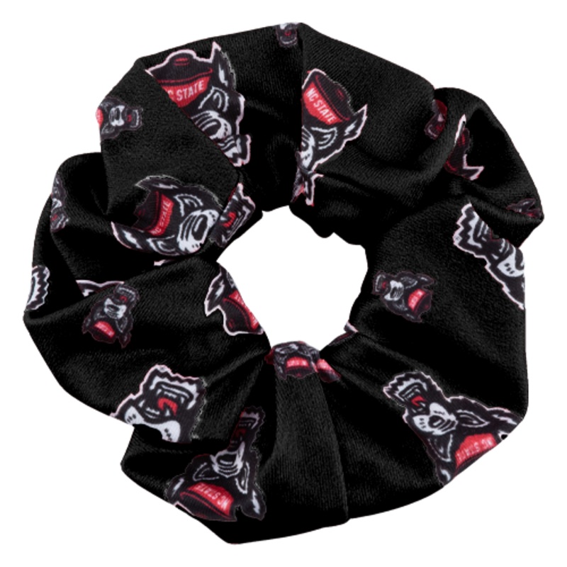 NC State Wolfpack Black Wolfhead All Over Scrunchie