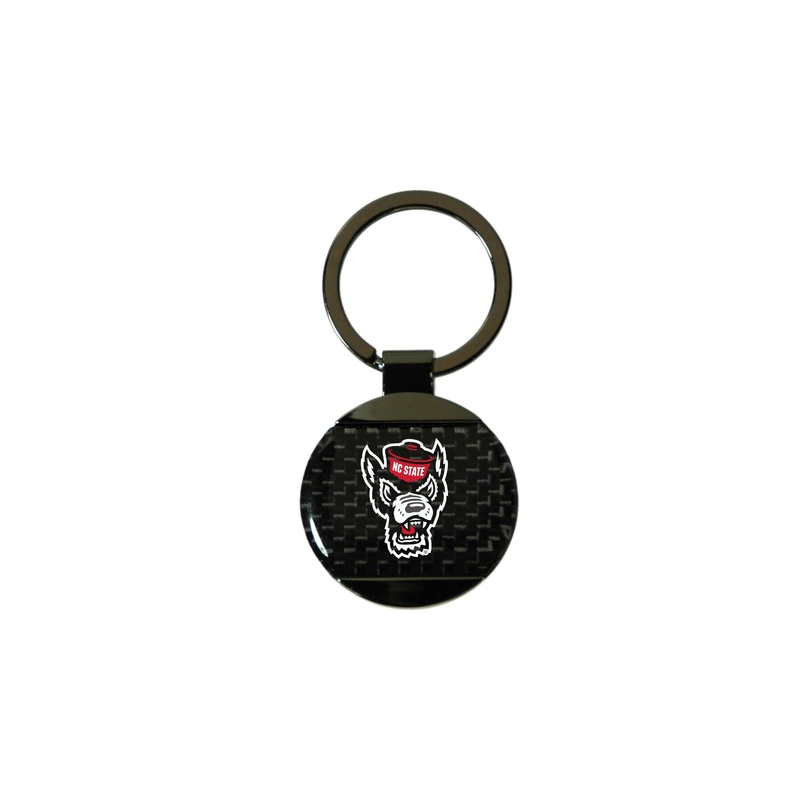 NC State Wolfpack Carbon Fiber Wolfhead Key Chain