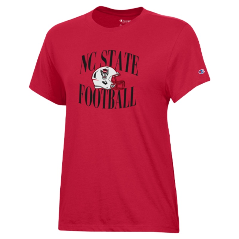 NC State Wolfpack Champion Women’s Red Football Helmet T-Shirt