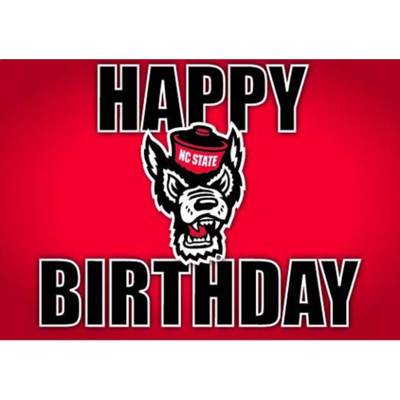 NC State Wolfpack Happy Birthday Wolfhead Card