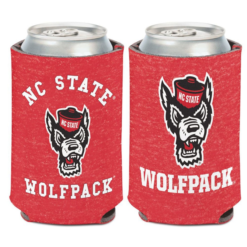 NC State Wolfpack Heather Red Wolfhead Can Cooler