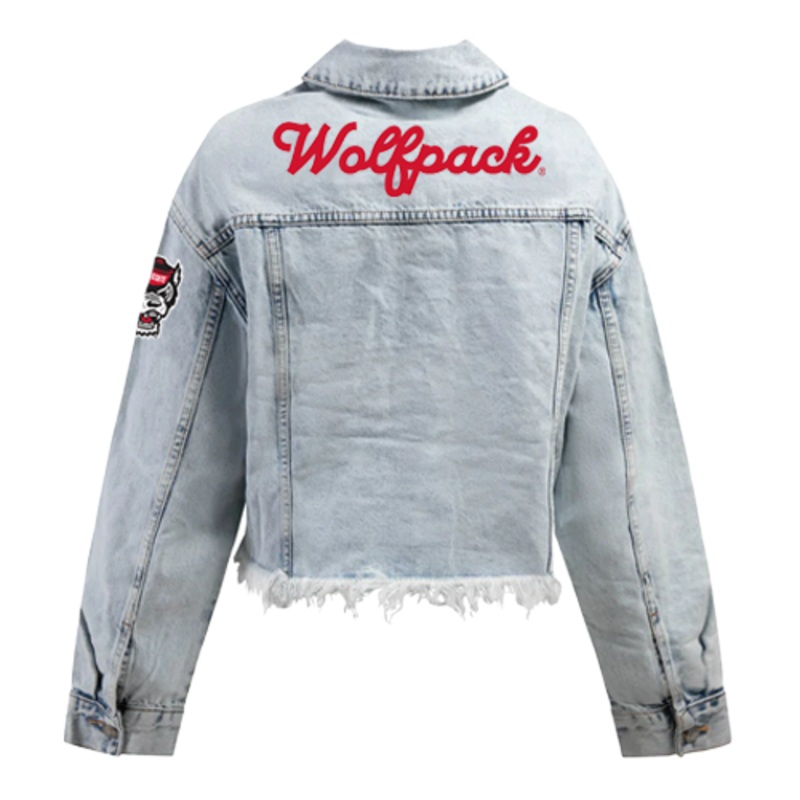 NC State Wolfpack Hype and Vice Cropped Washed Denim Jean Jacket
