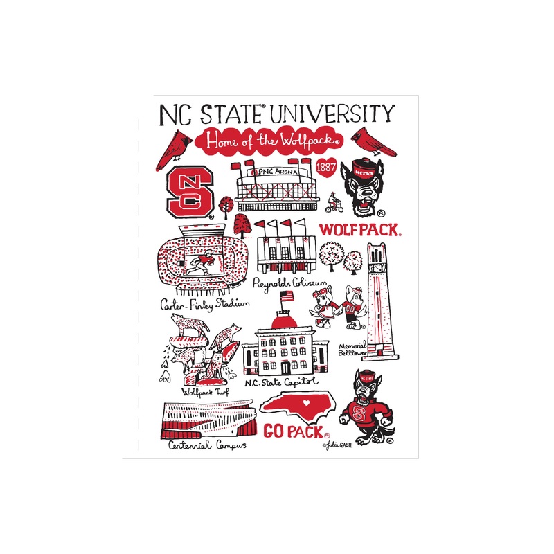 NC State Wolfpack Julia Gash Landmarks 10-Pack Note Cards w/ Envelopes