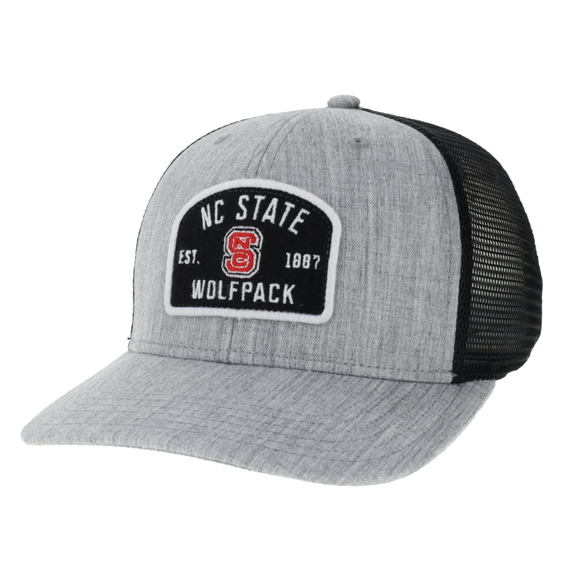 NC State Wolfpack Legacy Melange Grey and Black Trucker Adjustable Hat