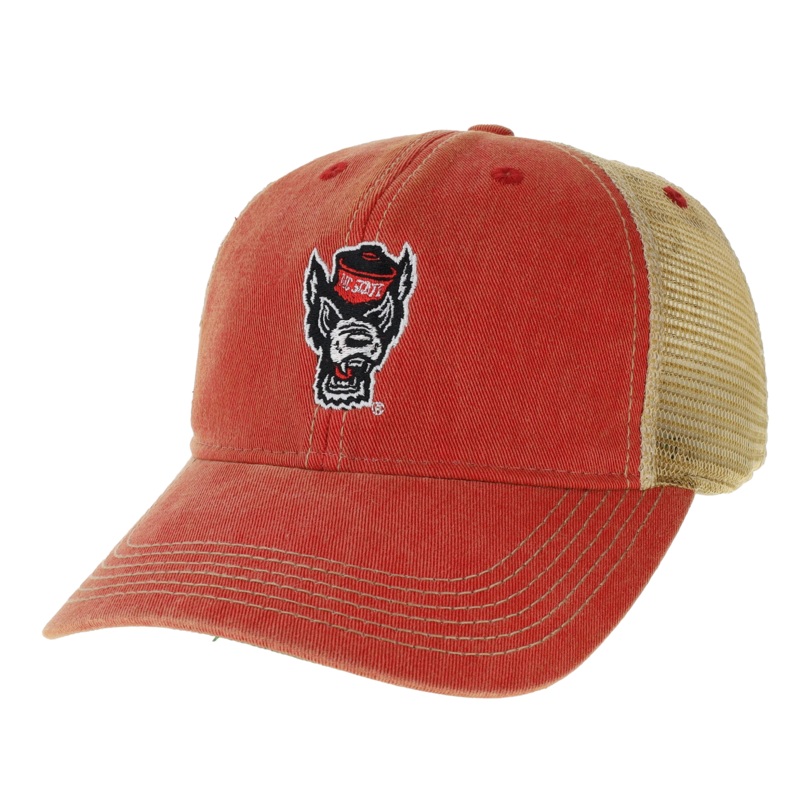 NC State Wolfpack Legacy Youth Scarlet Red Wolfhead Trucker Adjustable Hat